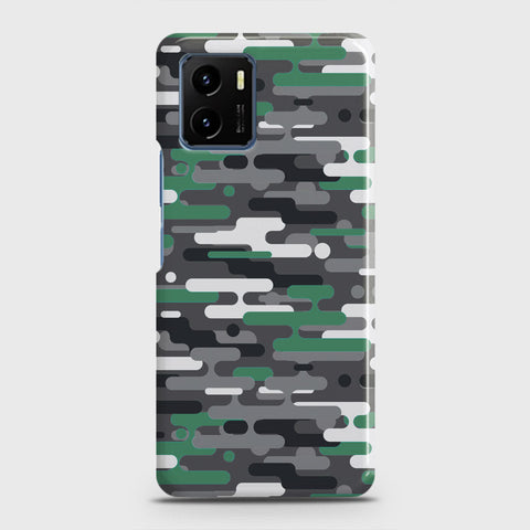 Vivo Y15s Cover - Camo Series 2 - Green & Grey Design - Matte Finish - Snap On Hard Case with LifeTime Colors Guarantee