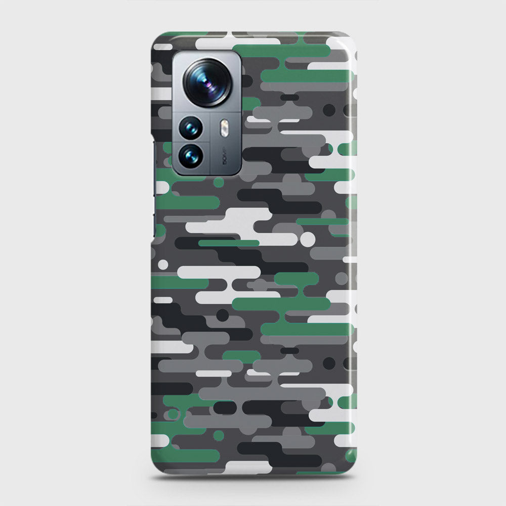 Xiaomi 12 Cover - Camo Series 2 - Green & Grey Design - Matte Finish - Snap On Hard Case with LifeTime Colors Guarantee