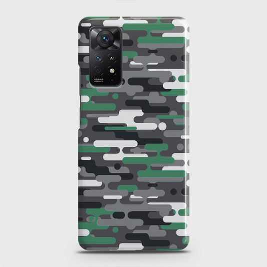 Xiaomi Redmi Note 11S Cover - Camo Series 2 - Green & Grey Design - Matte Finish - Snap On Hard Case with LifeTime Colors Guarantee