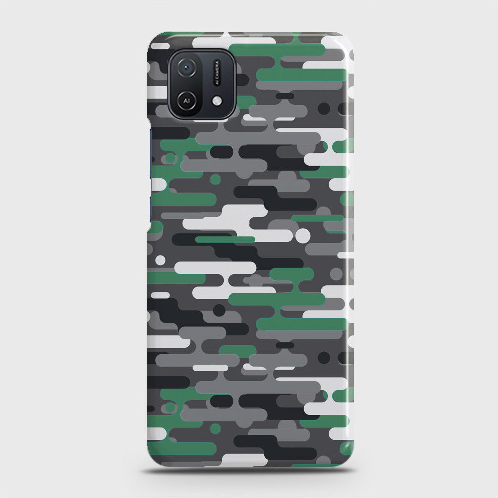 Oppo A16K Cover - Camo Series 2 - Green & Grey Design - Matte Finish - Snap On Hard Case with LifeTime Colors Guarantee