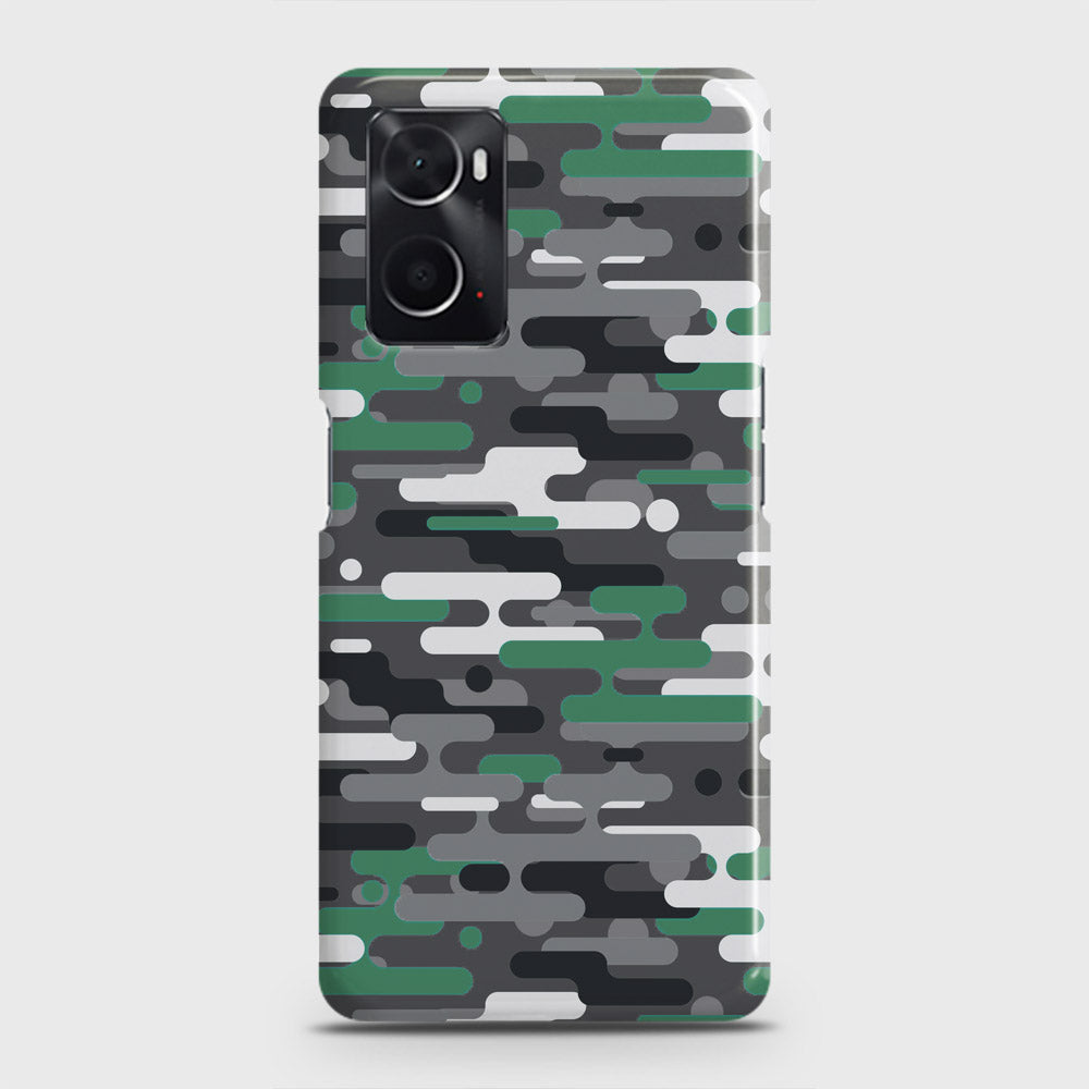 Oppo A36 Cover - Camo Series 2 - Green & Grey Design - Matte Finish - Snap On Hard Case with LifeTime Colors Guarantee