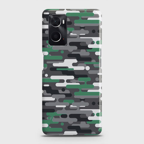 Oppo A36 Cover - Camo Series 2 - Green & Grey Design - Matte Finish - Snap On Hard Case with LifeTime Colors Guarantee