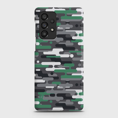 Samsung Galaxy A73 5G Cover - Camo Series 2 - Green & Grey Design - Matte Finish - Snap On Hard Case with LifeTime Colors Guarantee