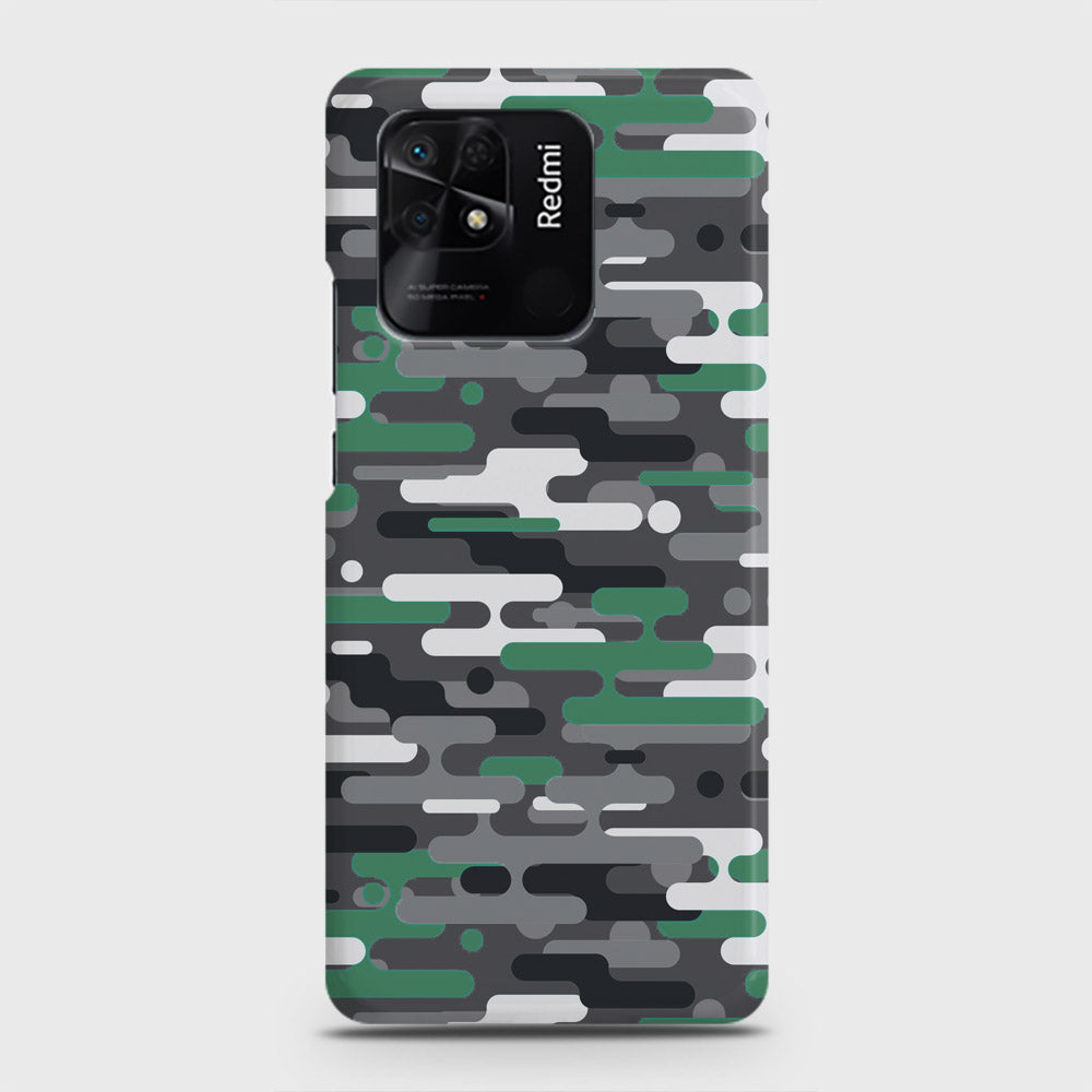 Xiaomi Redmi 10C Cover - Camo Series 2 - Green & Grey Design - Matte Finish - Snap On Hard Case with LifeTime Colors Guarantee