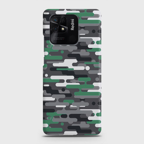 Xiaomi Redmi 10C Cover - Camo Series 2 - Green & Grey Design - Matte Finish - Snap On Hard Case with LifeTime Colors Guarantee