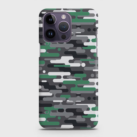 iPhone 14 Pro Max Cover - Camo Series 2 - Green & Grey Design - Matte Finish - Snap On Hard Case with LifeTime Colors Guarantee