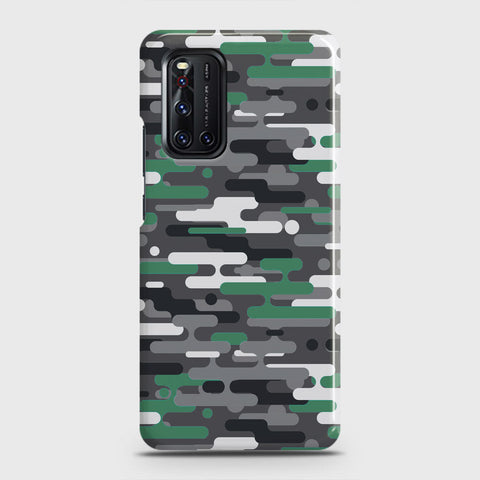 Vivo V19  Cover - Camo Series 2 - Green & Grey Design - Matte Finish - Snap On Hard Case with LifeTime Colors Guarantee