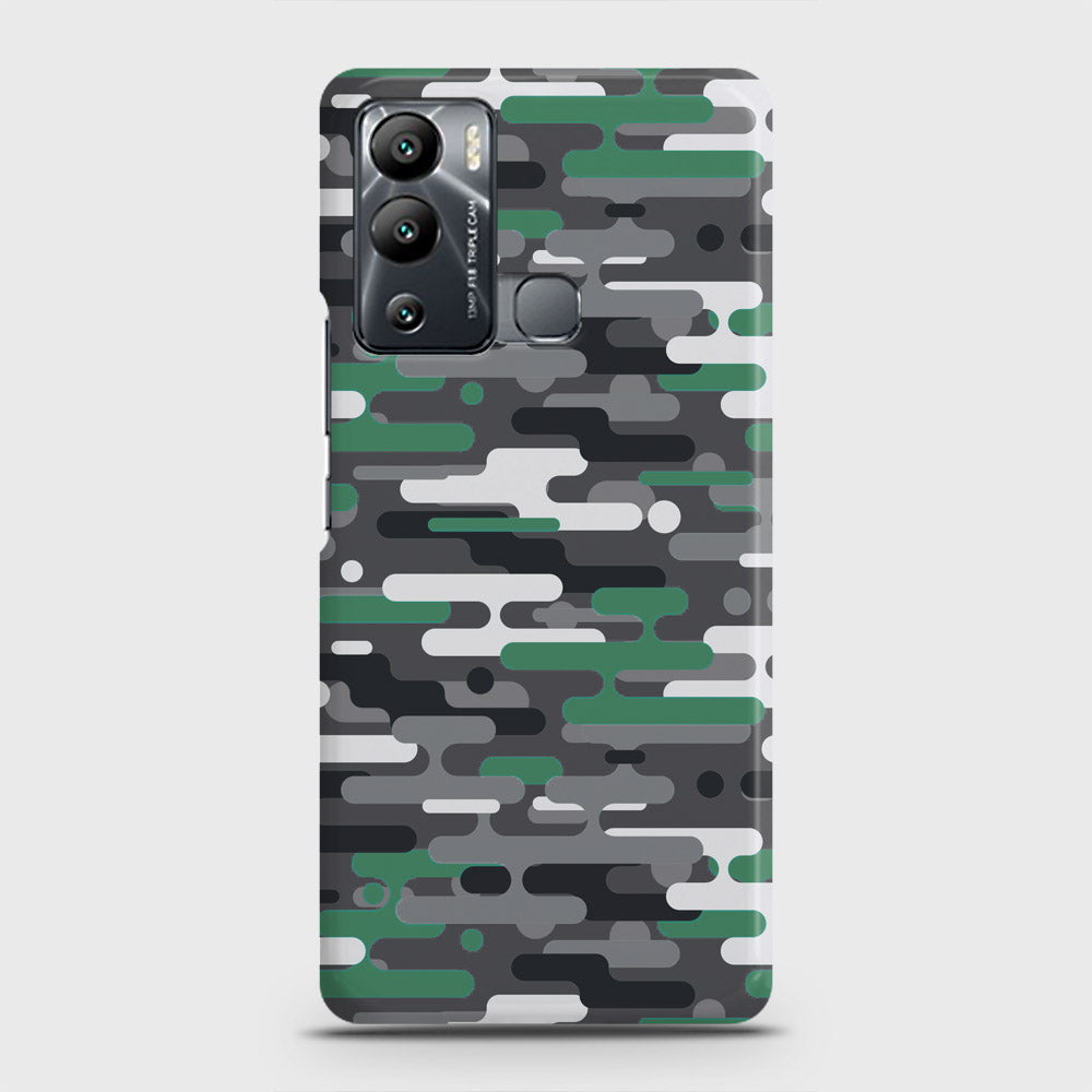 Infinix Hot 12i Cover - Camo Series 2 - Green & Grey Design - Matte Finish - Snap On Hard Case with LifeTime Colors Guarantee