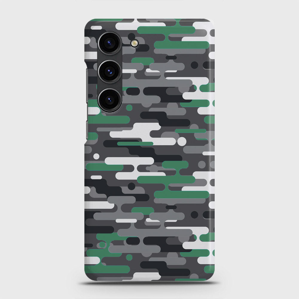 Samsung Galaxy S23 Plus Cover - Camo Series 2 - Green & Grey Design - Matte Finish - Snap On Hard Case with LifeTime Colors Guarantee