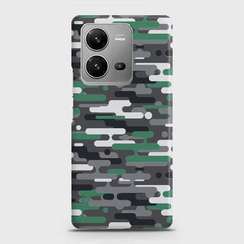 Vivo V25 Cover - Camo Series 2 - Green & Grey Design - Matte Finish - Snap On Hard Case with LifeTime Colors Guarantee