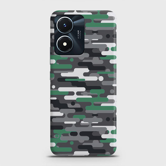 Vivo Y02s Cover - Camo Series 2 - Green & Grey Design - Matte Finish - Snap On Hard Case with LifeTime Colors Guarantee