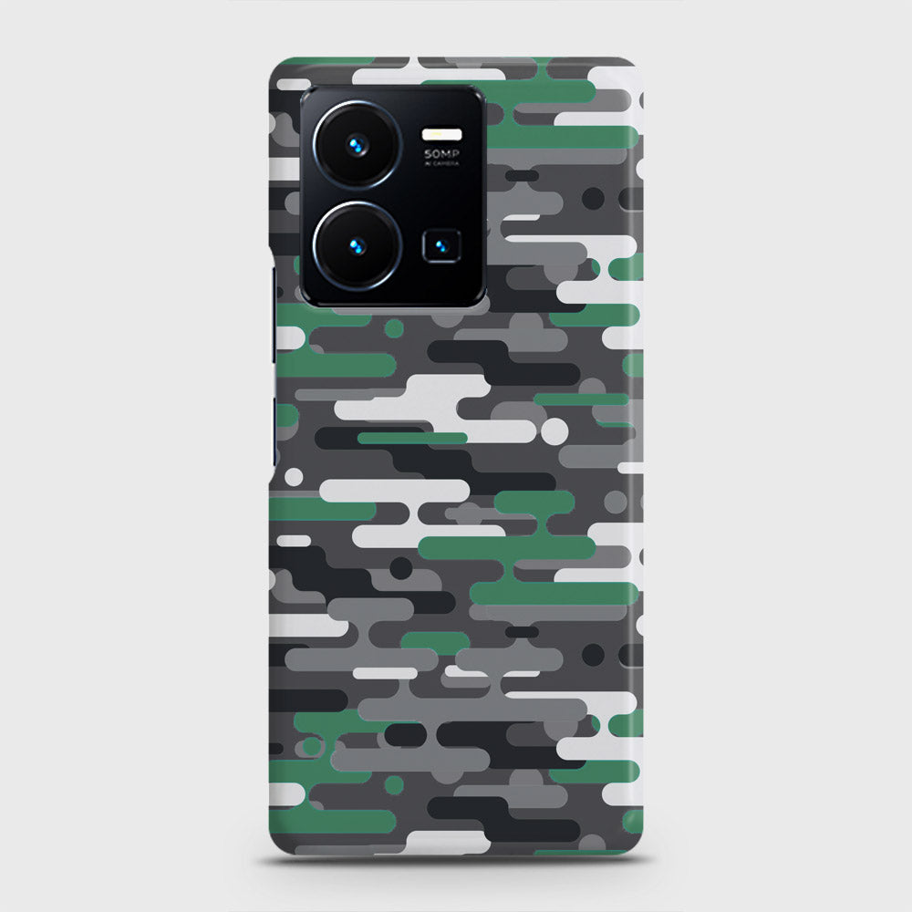 Vivo Y35 Cover - Camo Series 2 - Green & Grey Design - Matte Finish - Snap On Hard Case with LifeTime Colors Guarantee