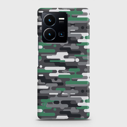 Vivo Y35 Cover - Camo Series 2 - Green & Grey Design - Matte Finish - Snap On Hard Case with LifeTime Colors Guarantee