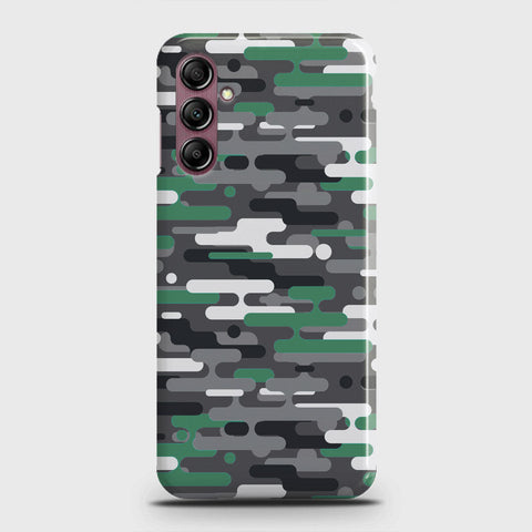 Samsung Galaxy A14 4G Cover - Camo Series 2 - Green & Grey Design - Matte Finish - Snap On Hard Case with LifeTime Colors Guarantee