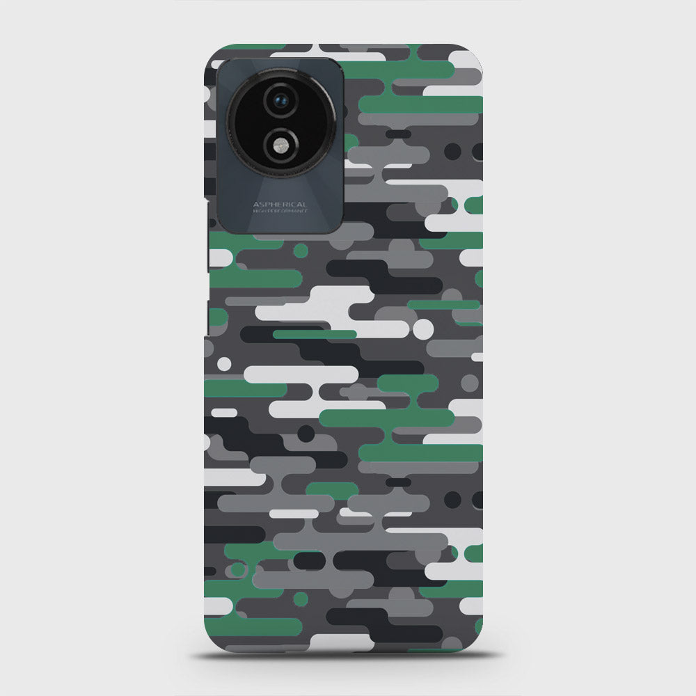 Vivo Y02 Cover - Camo Series 2 - Green & Grey Design - Matte Finish - Snap On Hard Case with LifeTime Colors Guarantee