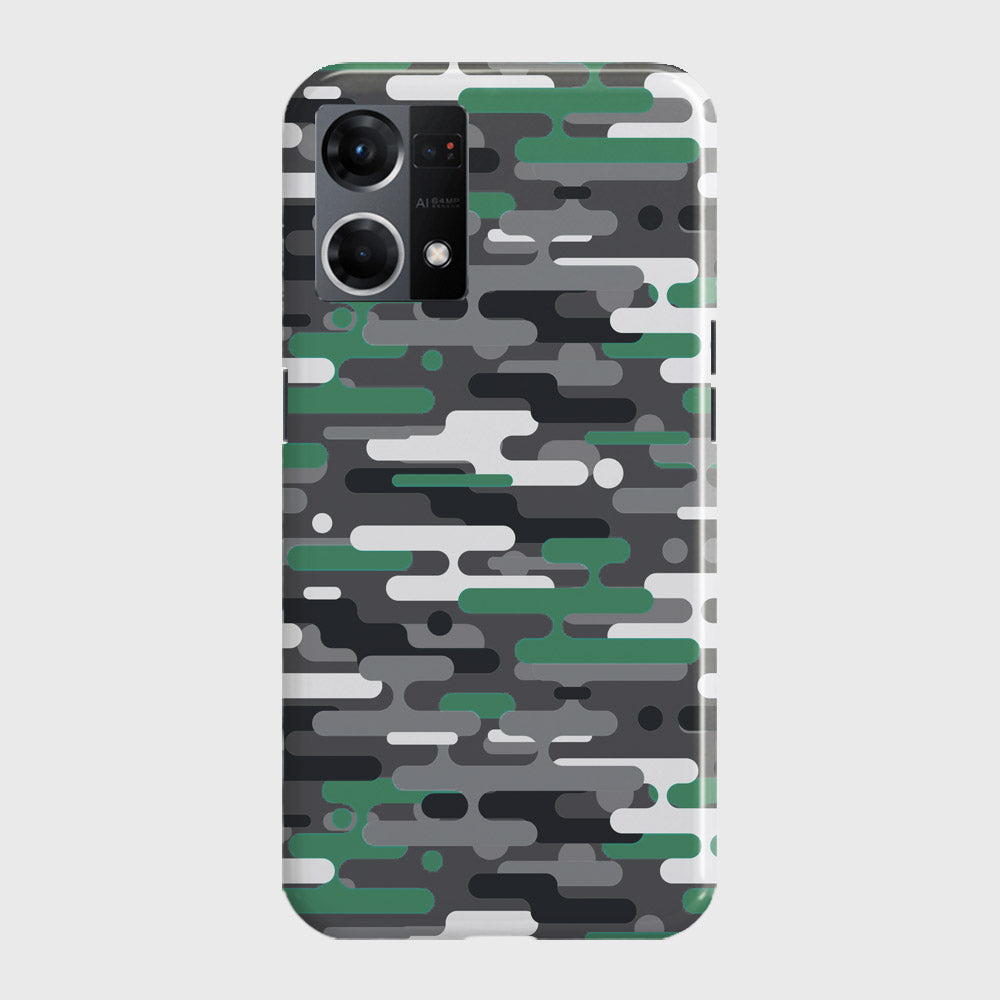 Oppo F21 Pro 4G Cover - Camo Series 2 - Green & Grey Design - Matte Finish - Snap On Hard Case with LifeTime Colors Guarantee