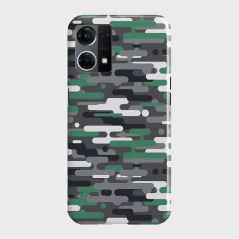 Oppo F21 Pro 4G Cover - Camo Series 2 - Green & Grey Design - Matte Finish - Snap On Hard Case with LifeTime Colors Guarantee