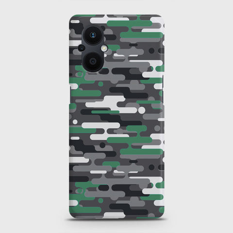 Oppo F21 Pro 5G Cover - Camo Series 2 - Green & Grey Design - Matte Finish - Snap On Hard Case with LifeTime Colors Guarantee