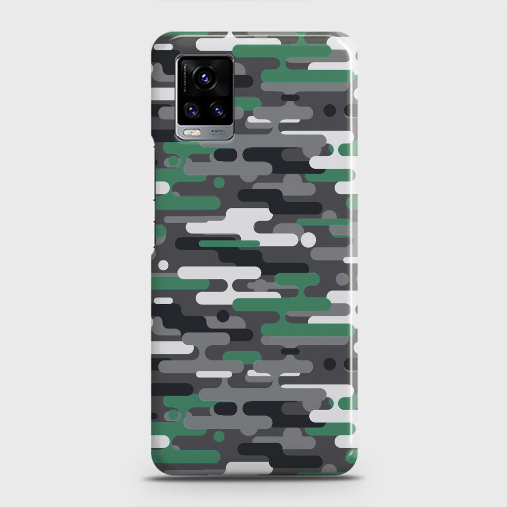 Vivo V20  Cover - Camo Series 2 - Green & Grey Design - Matte Finish - Snap On Hard Case with LifeTime Colors Guarantee