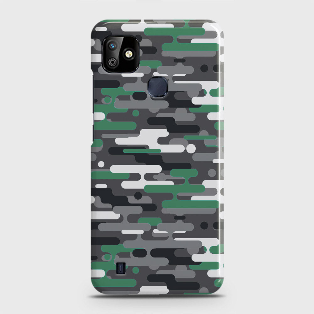 Infinix Smart HD 2021 Cover - Camo Series 2 - Green & Grey Design - Matte Finish - Snap On Hard Case with LifeTime Colors Guarantee