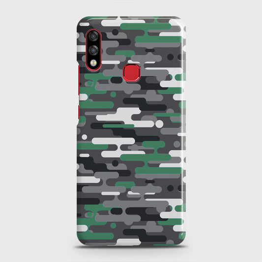 Infinix Hot 7 Pro Cover - Camo Series 2 - Green & Grey Design - Matte Finish - Snap On Hard Case with LifeTime Colors Guarantee