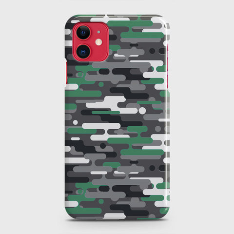 iPhone 11 Cover - Camo Series 2 - Green & Grey Design - Matte Finish - Snap On Hard Case with LifeTime Colors Guarantee