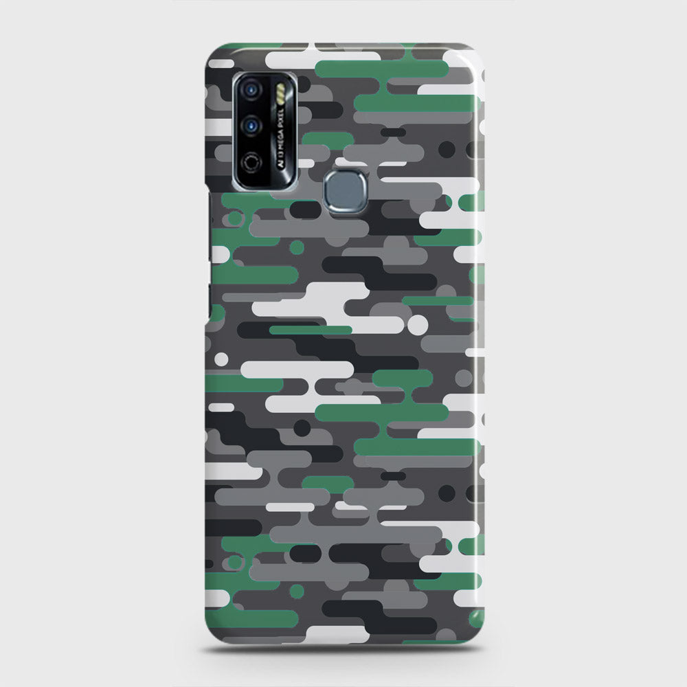 Infinix Hot 9 Play Cover - Camo Series 2 - Green & Grey Design - Matte Finish - Snap On Hard Case with LifeTime Colors Guarantee
