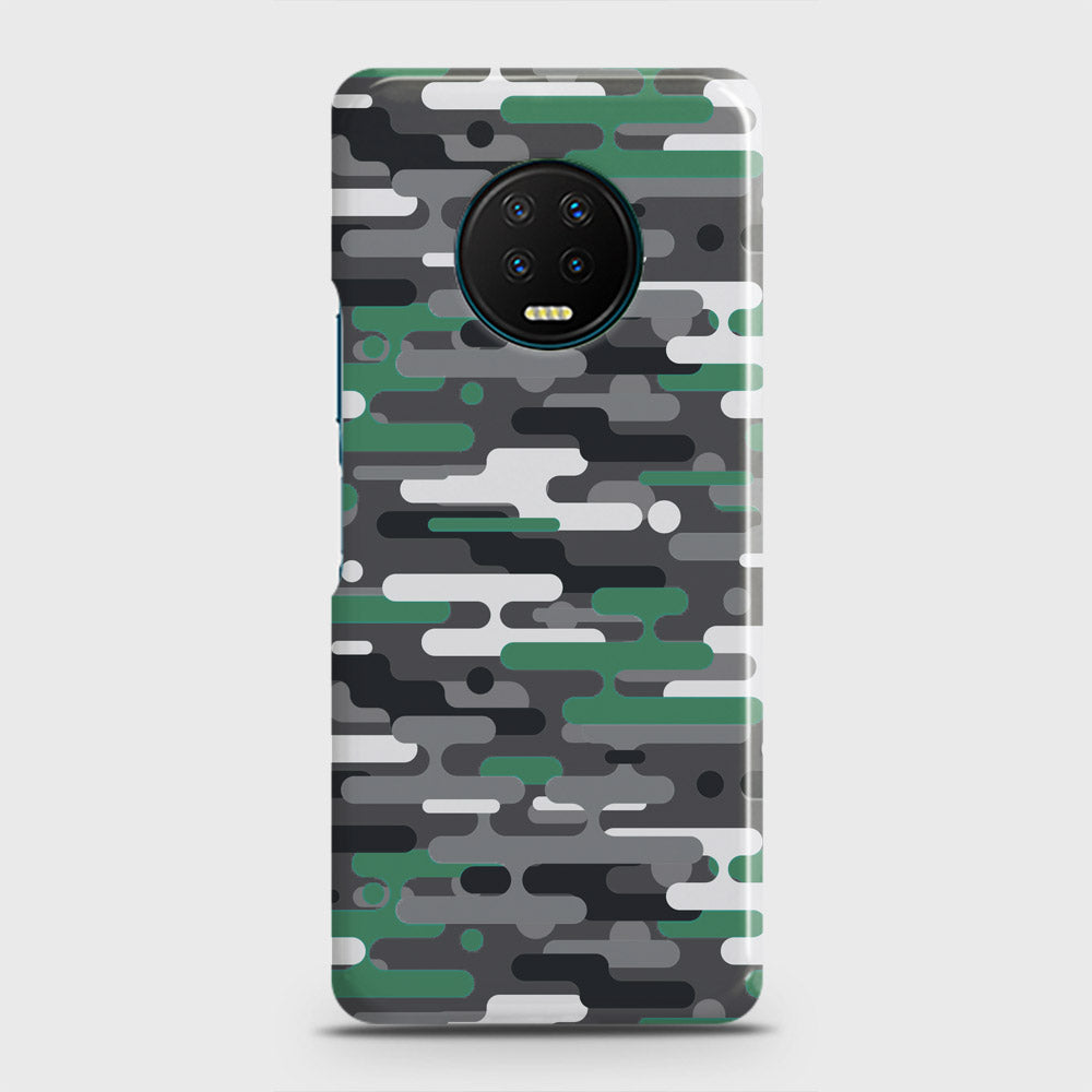 Infinix Note 7 Cover - Camo Series 2 - Green & Grey Design - Matte Finish - Snap On Hard Case with LifeTime Colors Guarantee