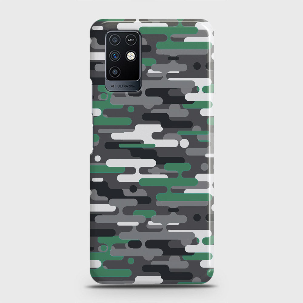 Infinix Note 10 Cover - Camo Series 2 - Green & Grey Design - Matte Finish - Snap On Hard Case with LifeTime Colors Guarantee