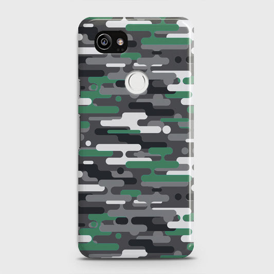 Google Pixel 2 XL Cover - Camo Series 2 - Green & Grey Design - Matte Finish - Snap On Hard Case with LifeTime Colors Guarantee