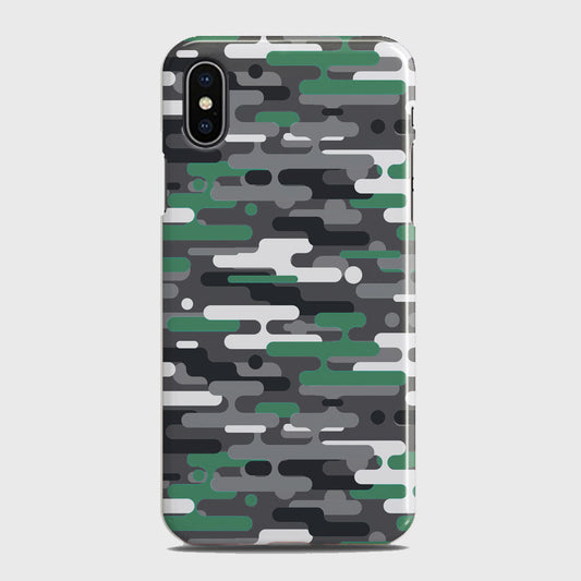 iPhone X Cover - Camo Series 2 - Green & Grey Design - Matte Finish - Snap On Hard Case with LifeTime Colors Guarantee