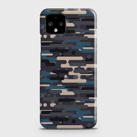 Google Pixel 4 Cover - Camo Series 2 - Blue & Grey Design - Matte Finish - Snap On Hard Case with LifeTime Colors Guarantee