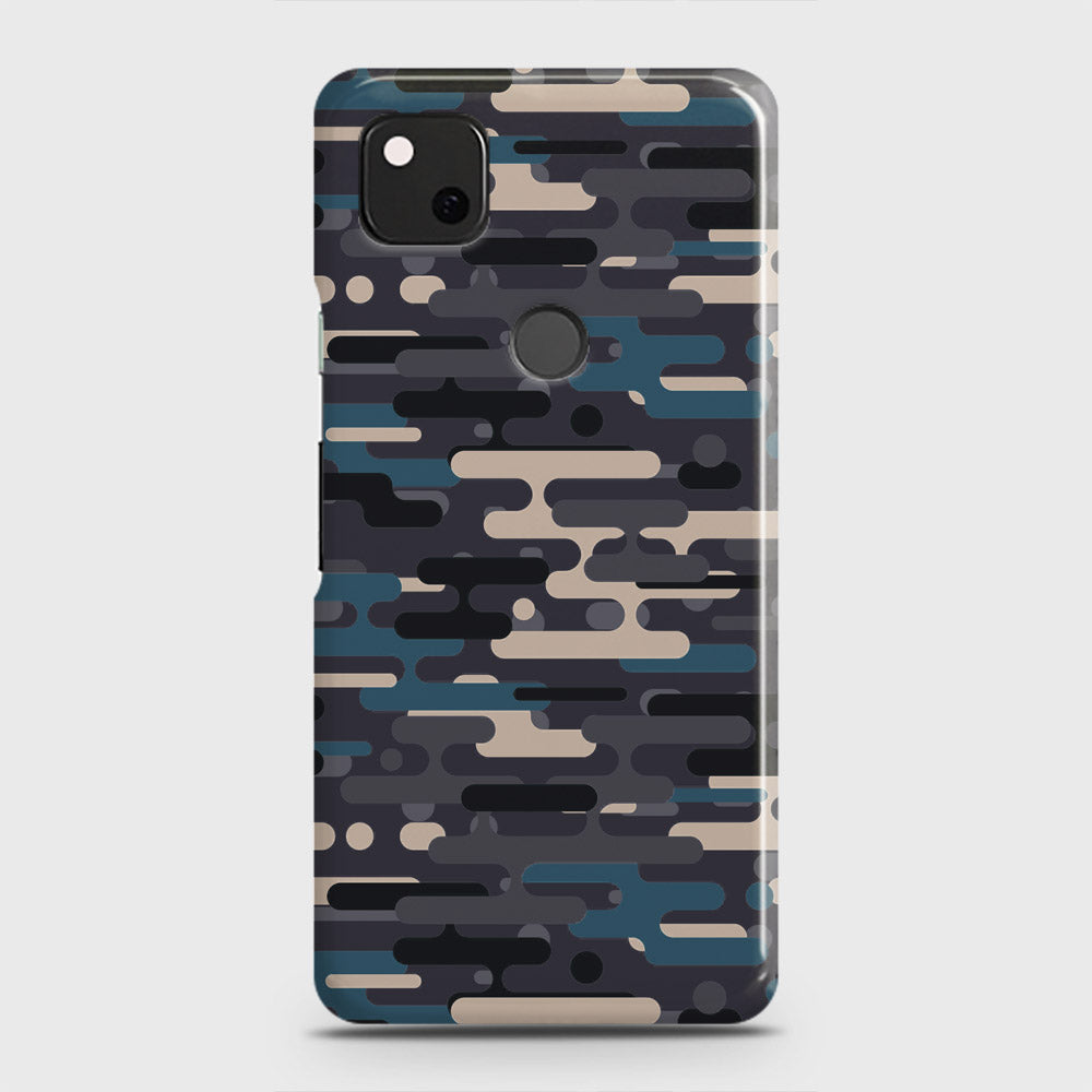 Google Pixel 4a Cover - Camo Series 2 - Blue & Grey Design - Matte Finish - Snap On Hard Case with LifeTime Colors Guarantee