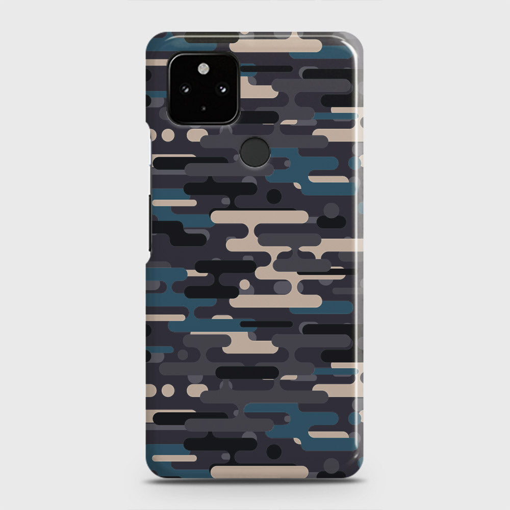 Google Pixel 5 Cover - Camo Series 2 - Blue & Grey Design - Matte Finish - Snap On Hard Case with LifeTime Colors Guarantee