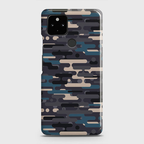 Google Pixel 5 Cover - Camo Series 2 - Blue & Grey Design - Matte Finish - Snap On Hard Case with LifeTime Colors Guarantee