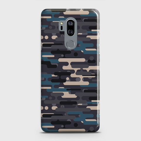 LG G7 ThinQ Cover - Camo Series 2 - Blue & Grey Design - Matte Finish - Snap On Hard Case with LifeTime Colors Guarantee