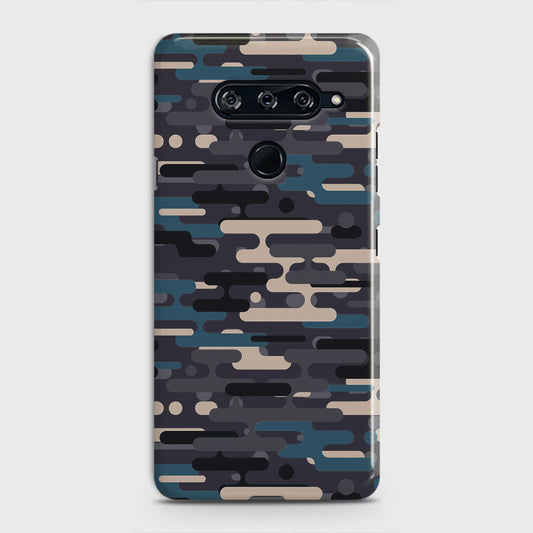 LG V40 ThinQ Cover - Camo Series 2 - Blue & Grey Design - Matte Finish - Snap On Hard Case with LifeTime Colors Guarantee