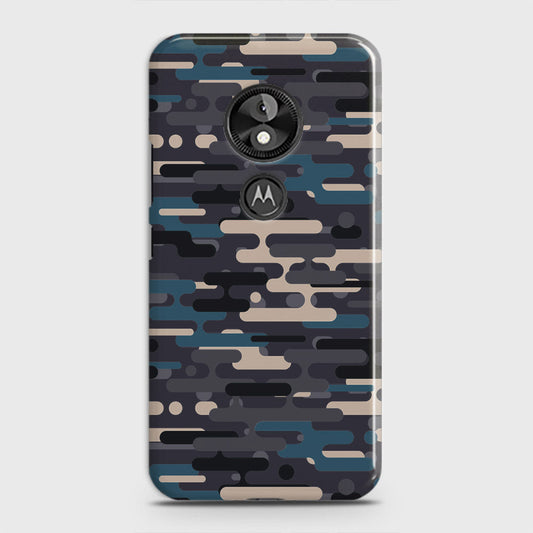 Motorola Moto E5 / G6 Play Cover - Camo Series 2 - Blue & Grey Design - Matte Finish - Snap On Hard Case with LifeTime Colors Guarantee