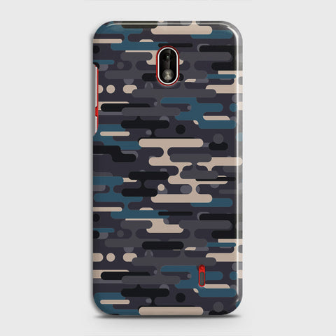 Nokia 1 Plus Cover - Camo Series 2 - Blue & Grey Design - Matte Finish - Snap On Hard Case with LifeTime Colors Guarantee