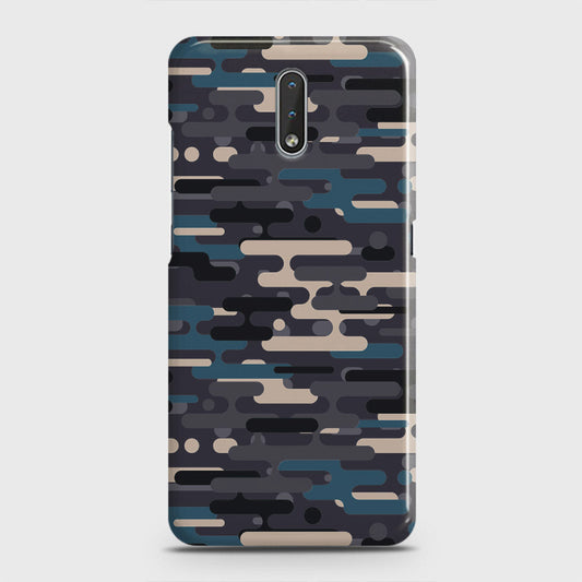 Nokia 2.3 Cover - Camo Series 2 - Blue & Grey Design - Matte Finish - Snap On Hard Case with LifeTime Colors Guarantee