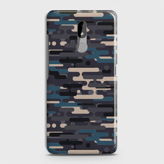 Nokia 3.2 Cover - Camo Series 2 - Blue & Grey Design - Matte Finish - Snap On Hard Case with LifeTime Colors Guarantee