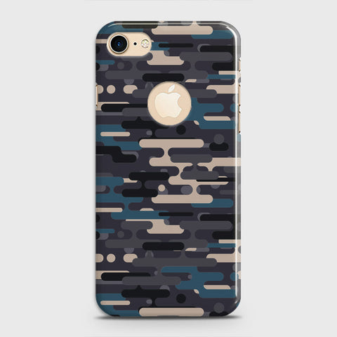 iPhone 8 Cover - Camo Series 2 - Blue & Grey Design - Matte Finish - Snap On Hard Case with LifeTime Colors Guarantee