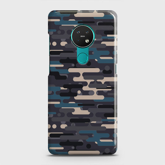 Nokia 7.2 Cover - Camo Series 2 - Blue & Grey Design - Matte Finish - Snap On Hard Case with LifeTime Colors Guarantee