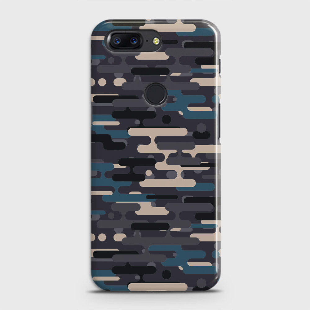 OnePlus 5T  Cover - Camo Series 2 - Blue & Grey Design - Matte Finish - Snap On Hard Case with LifeTime Colors Guarantee