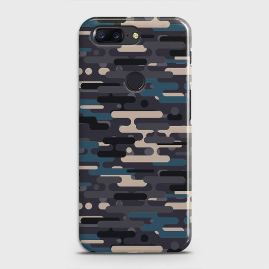 OnePlus 5T  Cover - Camo Series 2 - Blue & Grey Design - Matte Finish - Snap On Hard Case with LifeTime Colors Guarantee