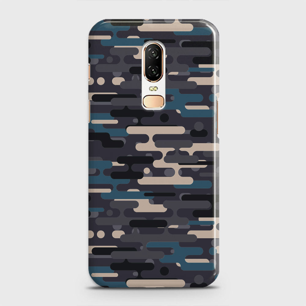 OnePlus 6  Cover - Camo Series 2 - Blue & Grey Design - Matte Finish - Snap On Hard Case with LifeTime Colors Guarantee