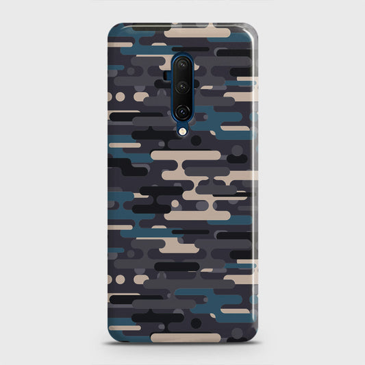 OnePlus 7T Pro  Cover - Camo Series 2 - Blue & Grey Design - Matte Finish - Snap On Hard Case with LifeTime Colors Guarantee