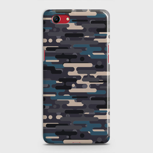 Oppo A1k  Cover - Camo Series 2 - Blue & Grey Design - Matte Finish - Snap On Hard Case with LifeTime Colors Guarantee