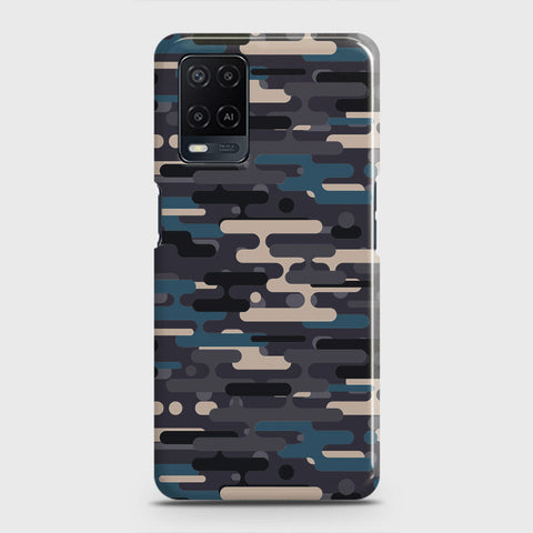 Oppo A54  Cover - Camo Series 2 - Blue & Grey Design - Matte Finish - Snap On Hard Case with LifeTime Colors Guarantee