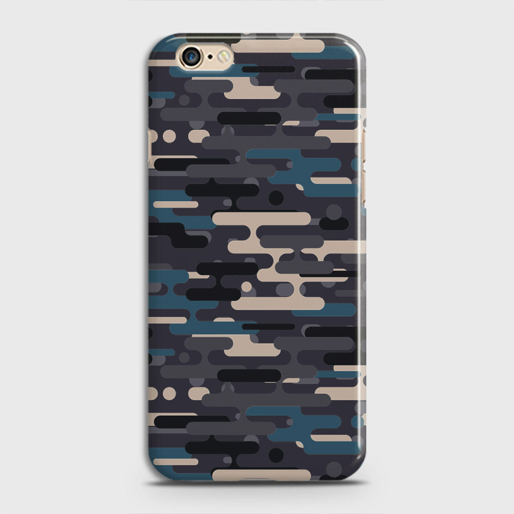 Oppo A57 Cover - Camo Series 2 - Blue & Grey Design - Matte Finish - Snap On Hard Case with LifeTime Colors Guarantee